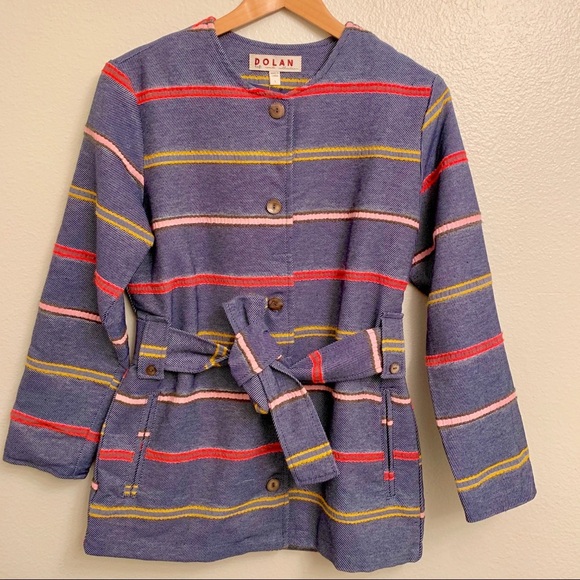 NEW ANTHROPOLOGIE Dolan Piccadilly Belted Tweed Multicolor Striped Wrap Tie Belt - Picture 7 of 13